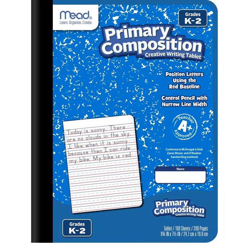 Mead Primary Composition Book, Ruled, Grades K-2, 100 Sheets, 7-1/2"" x 9-3/4"", 4 Pack (610053-ECM) - Image 3